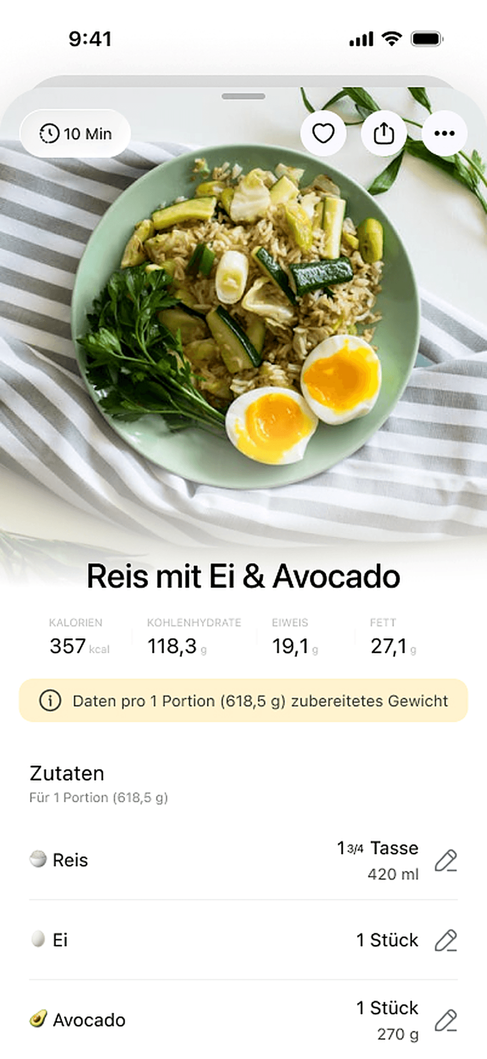 Rezeptvorschläge passend zu den verbleibenden Kalorien