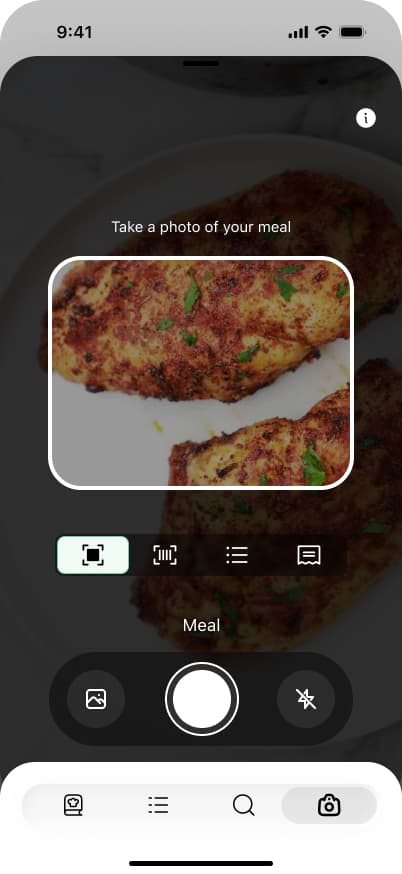 Diat scanning a meal and returning calories and macros