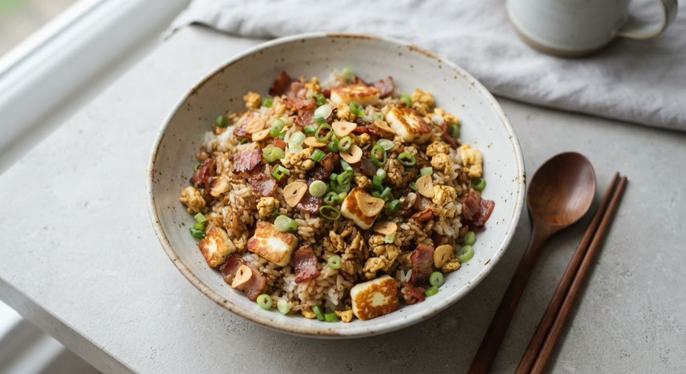 Bacon & Halloumi Breakfast Fried Rice