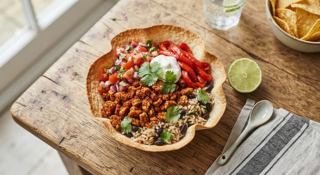Tempeh Burrito Bowl with Black Beans & Salsa