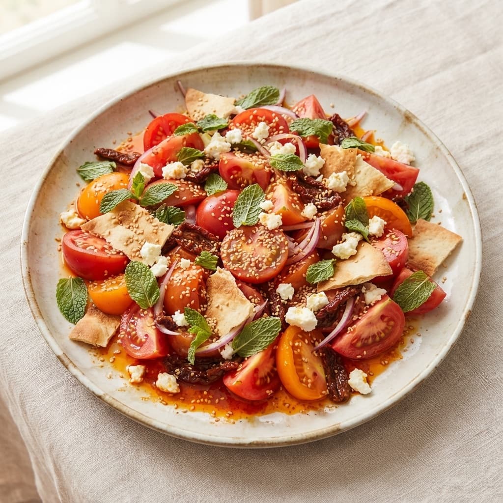 Tomato & Mint Salad With Spicy Paprika Vinaigrette