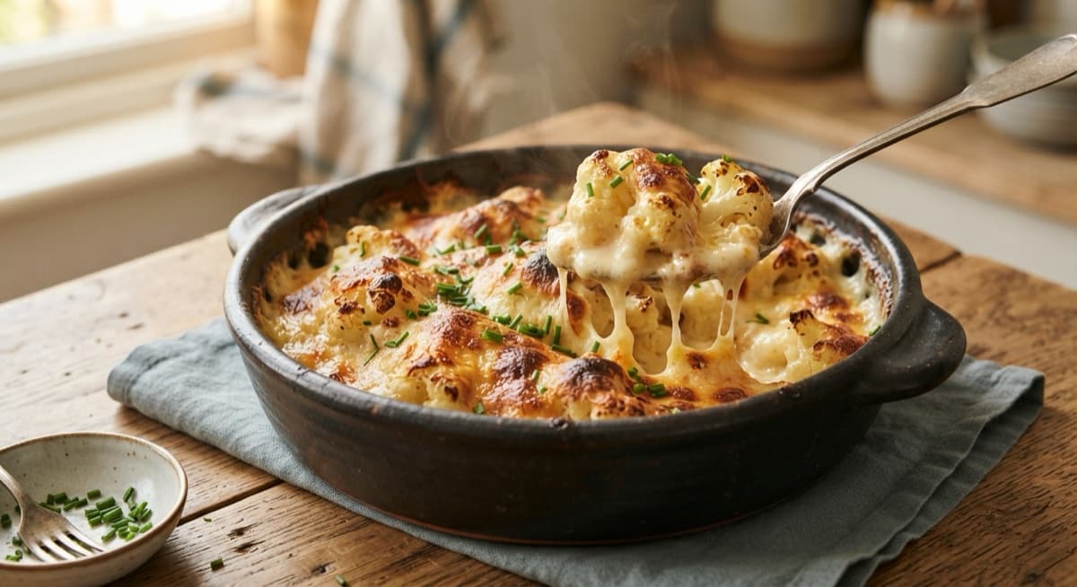 Roasted Cauliflower Cheese with Gruyère