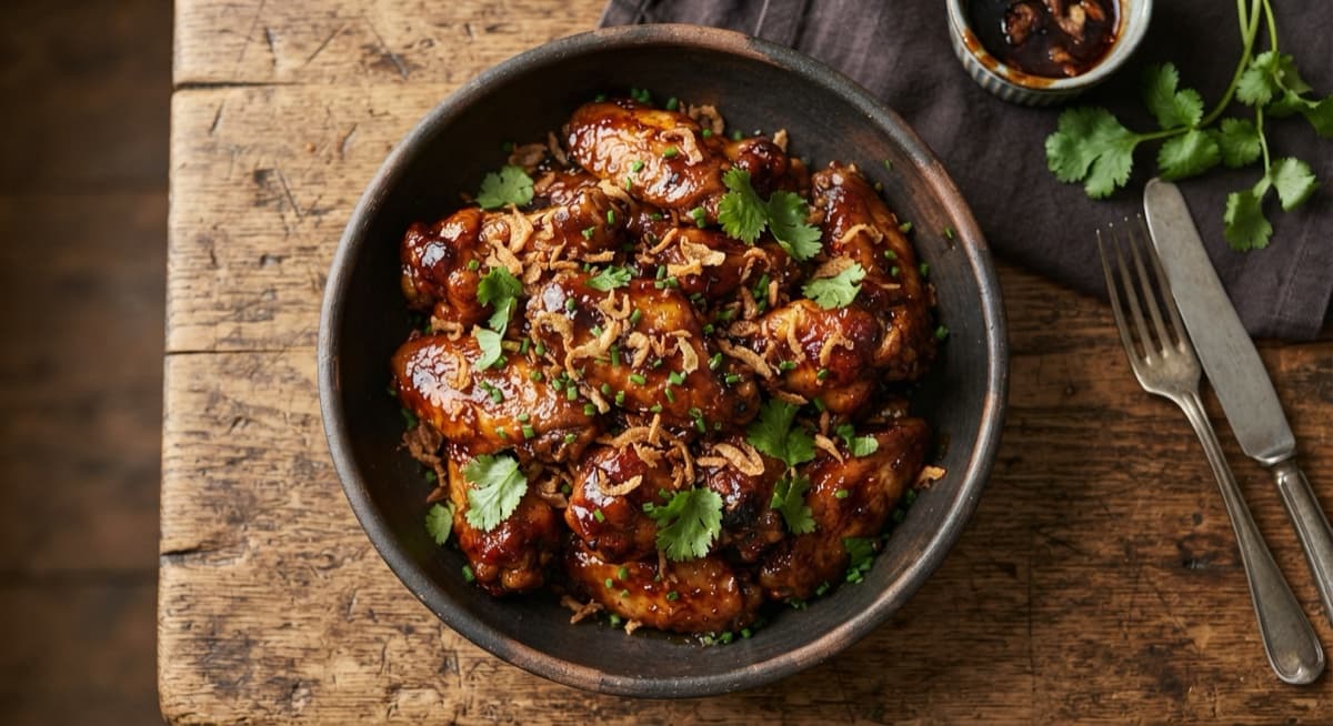 Sticky Bourbon and Vanilla Chicken Wings