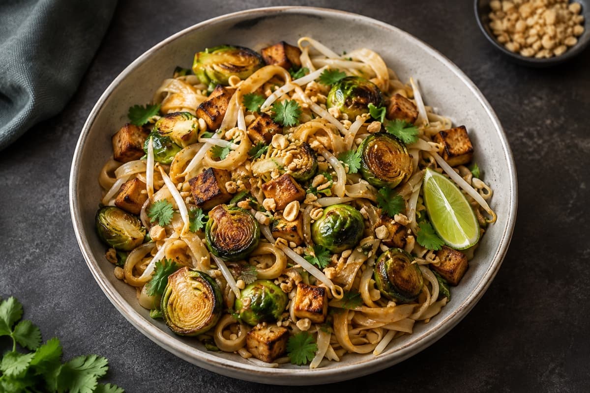Charred Brussels Sprout Pad Thai