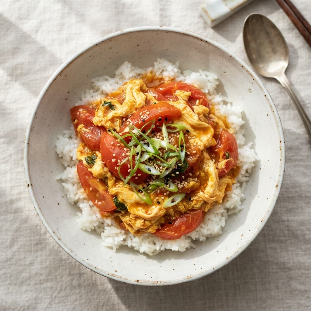 Tomato Curry Egg Drop Rice
