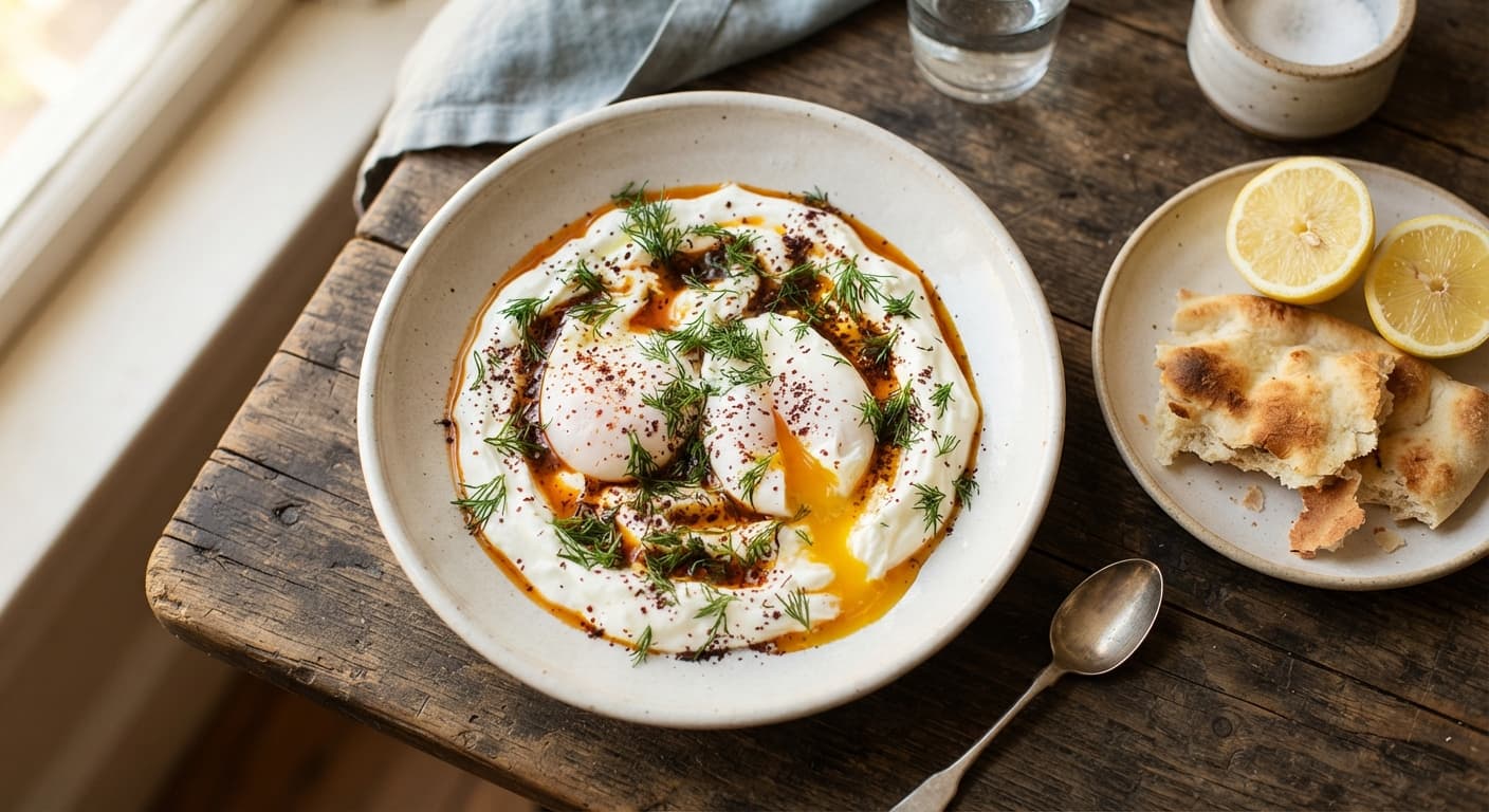 Çılbır (Turkish Poached Eggs with Yoghurt)