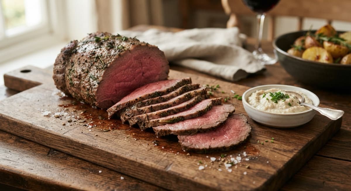 Salted and Rested Roast Beef, Medium Rare