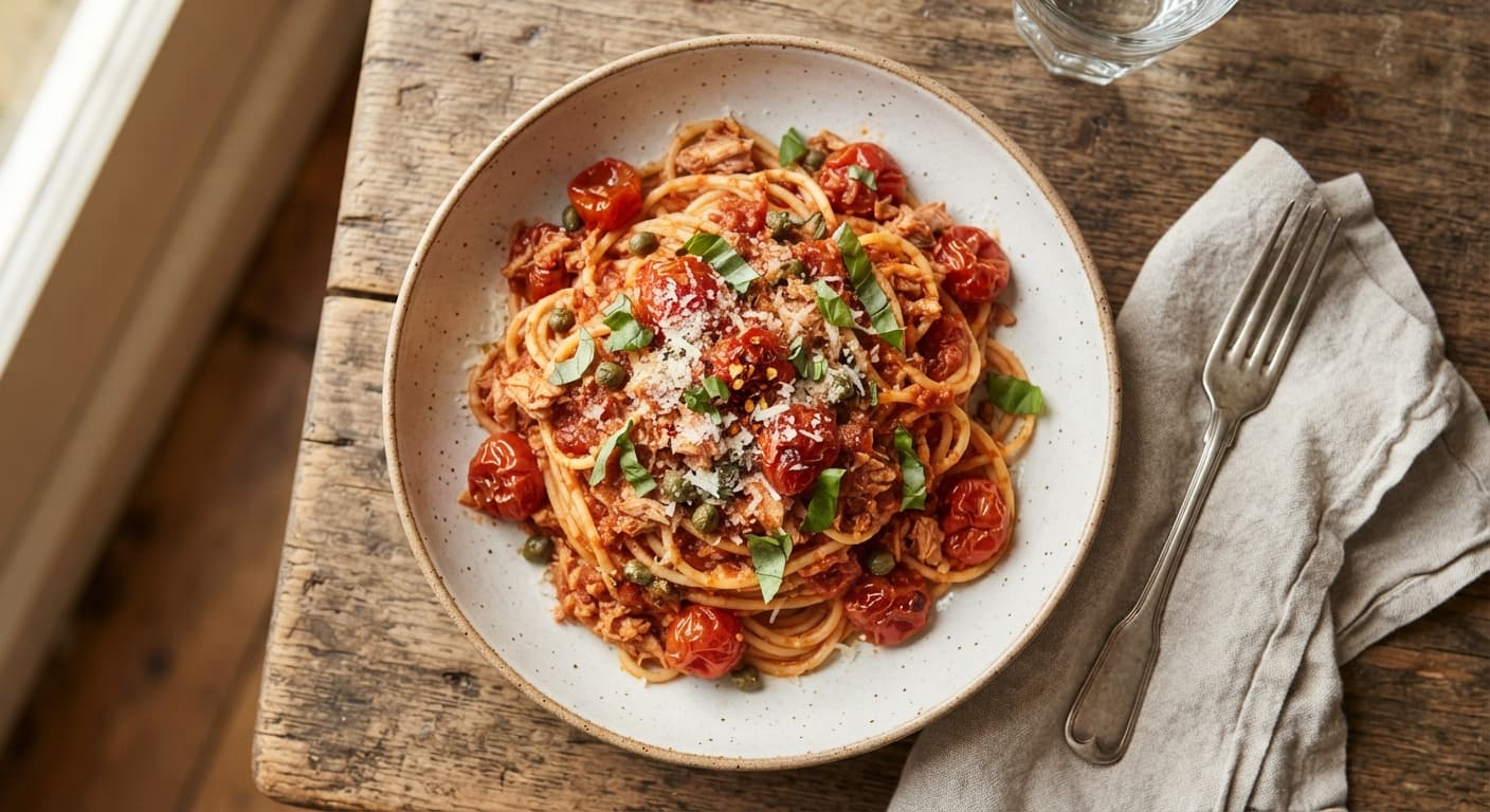 Tuna and Cherry Tomato Spaghetti