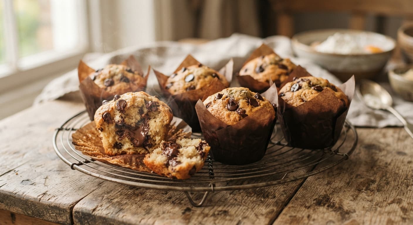 Triple Chocolate Chip Muffins