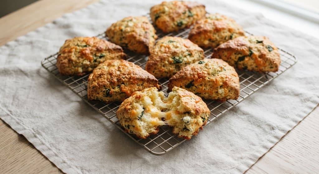 Double Cheese & Spinach Scones