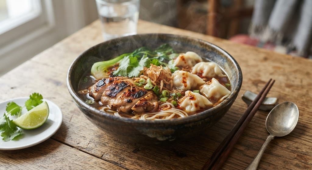 Thai-Style Chicken and Dumpling Noodle Soup