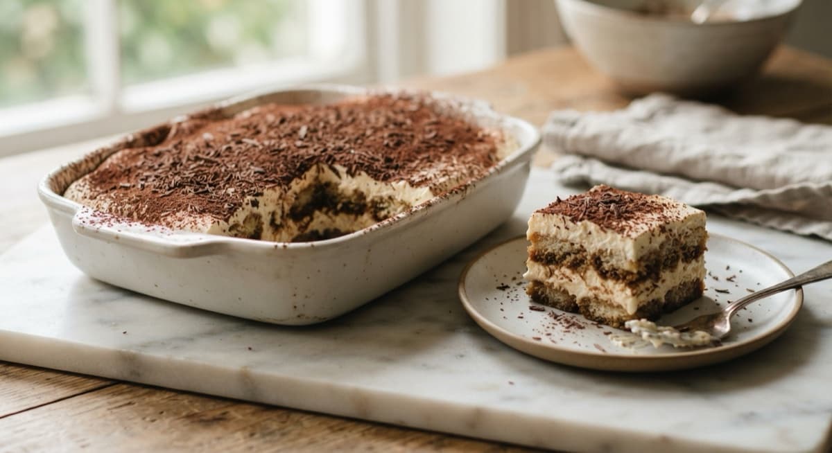 Marsala Tiramisu with Grated Dark Chocolate