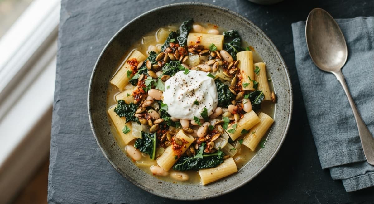 Cannellini Bean and Cavolo Nero Pasta