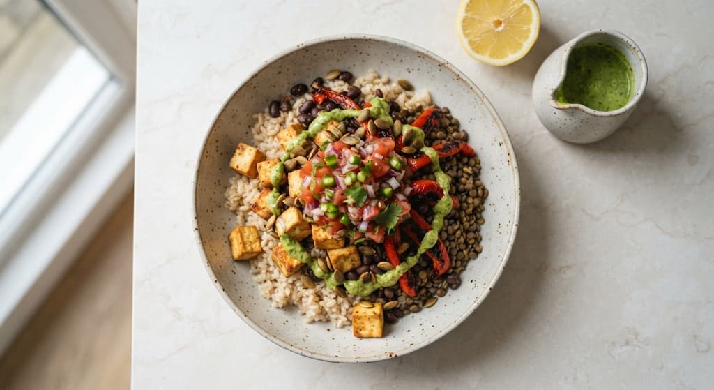 Marinated Tofu Bowl with Pico de Gallo