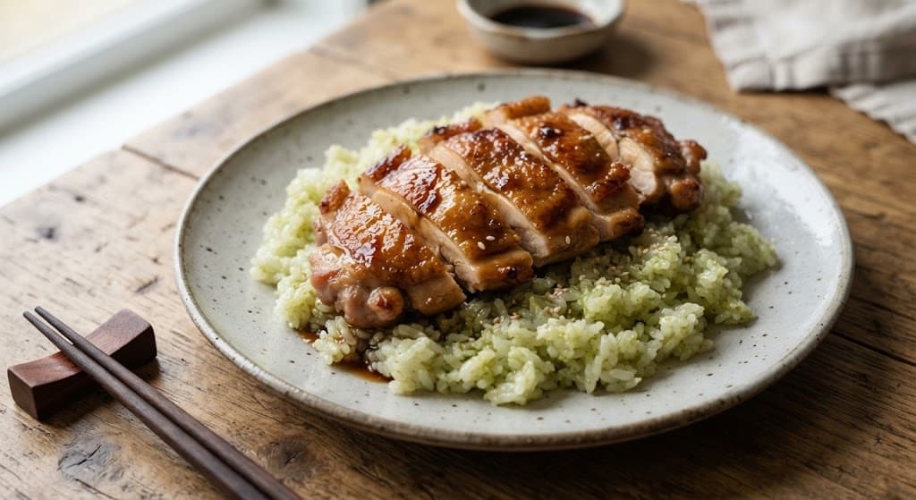 Teriyaki Chicken with Sticky Wasabi Rice
