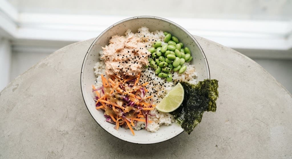 Spicy Tinned Tuna Rice Bowl with Miso Slaw