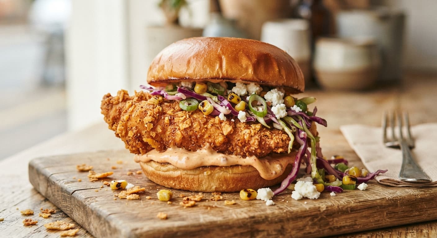 Tortilla-Crumbed Fried Chicken Sandwich