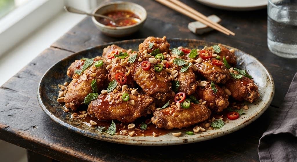 Sticky Thai Fish Sauce Chicken Wings