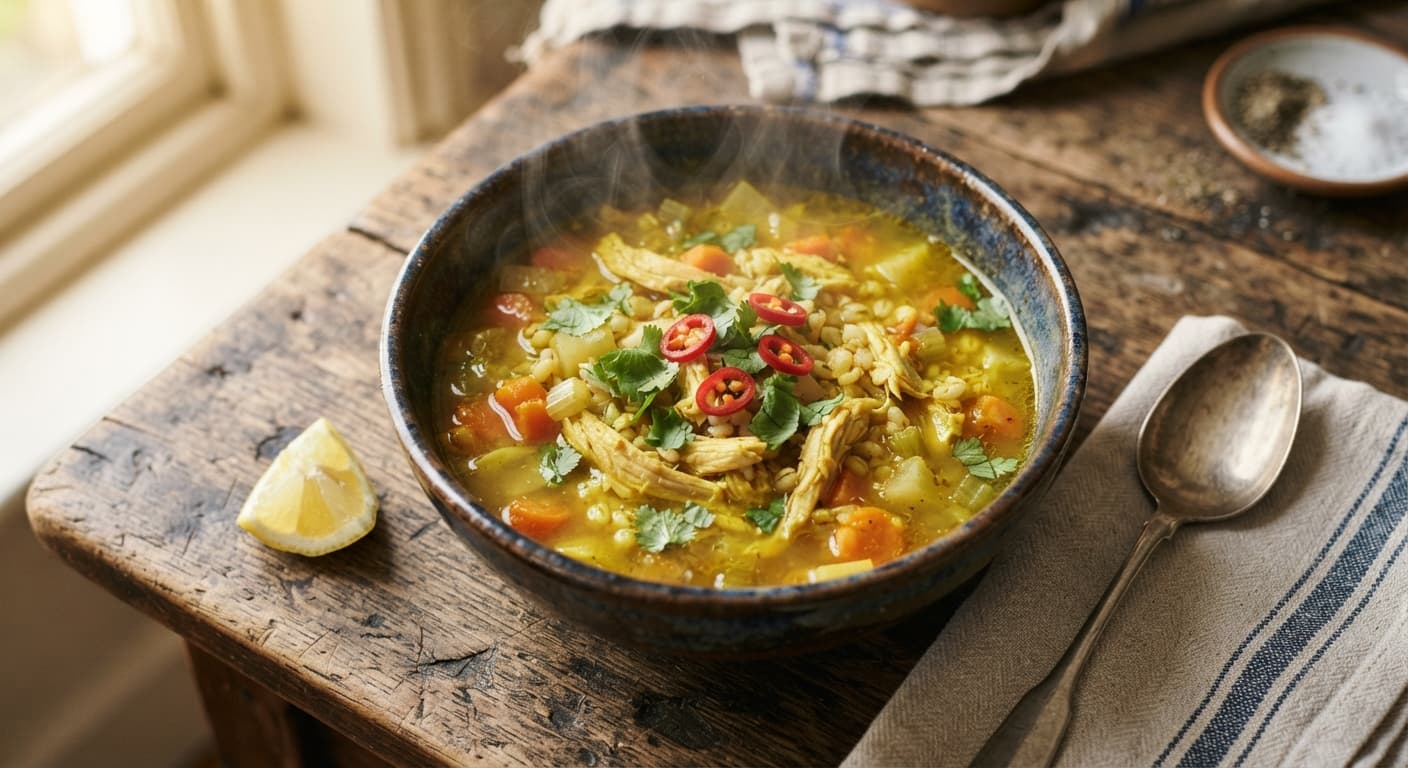 Spiced Turkey and Pearl Barley Soup