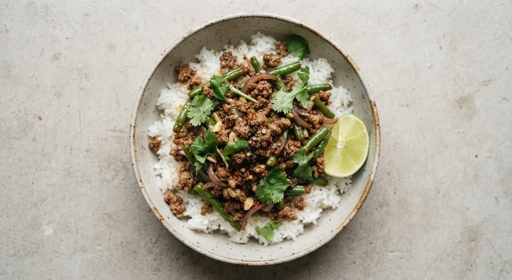 Sichuan and Black Pepper Beef Mince Stir-Fry