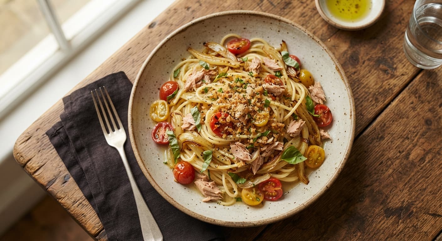 Tuna, Fennel and Tomato Spaghetti