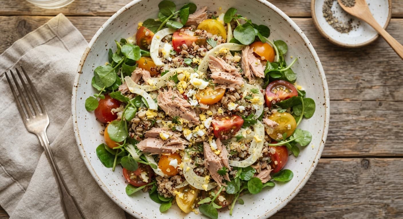 Tuna, Egg and Tomato Grain Salad