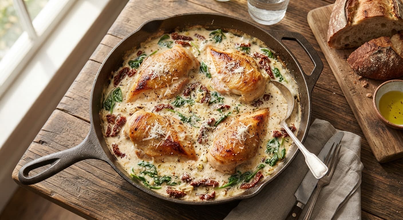 Creamy Tuscan Chicken with Sun-Dried Tomatoes