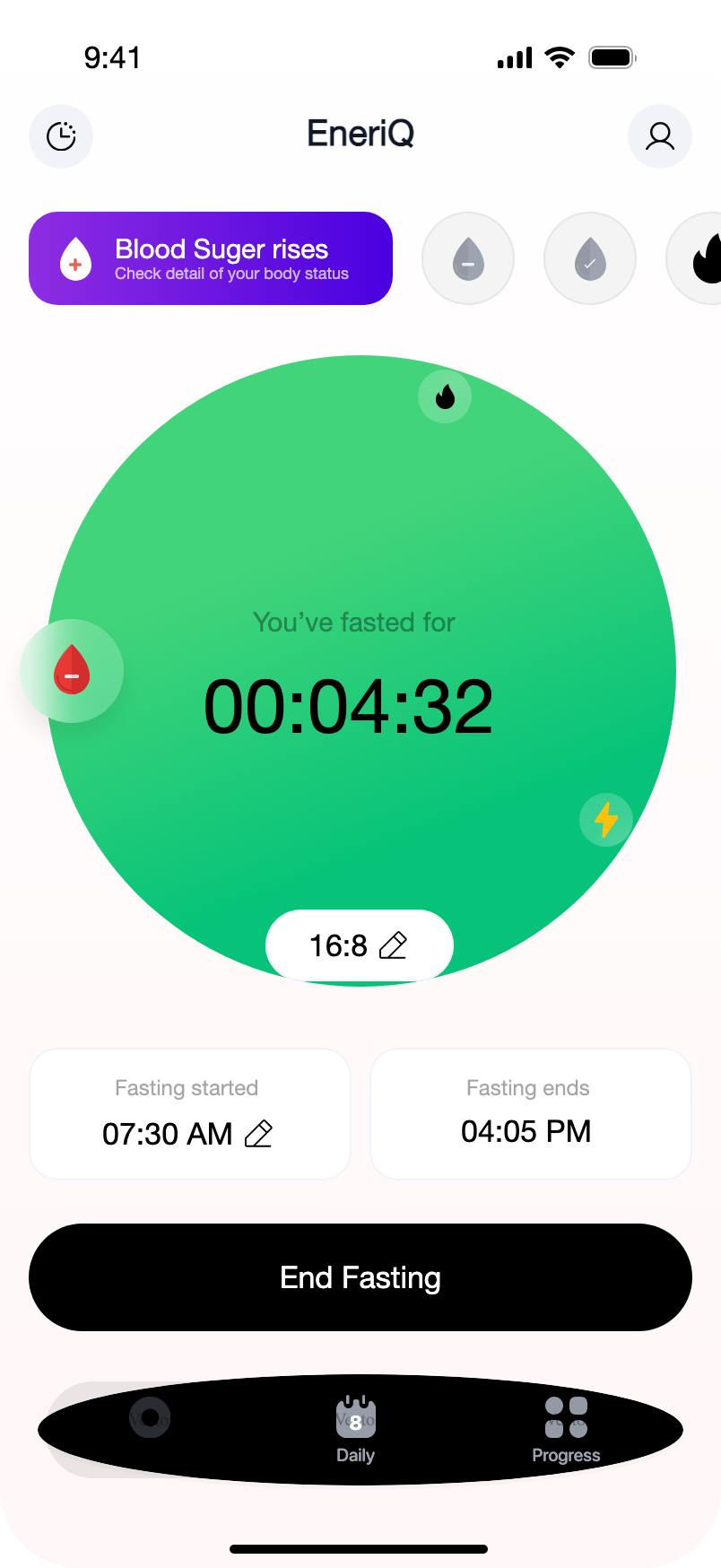 Diat fasting timer screen