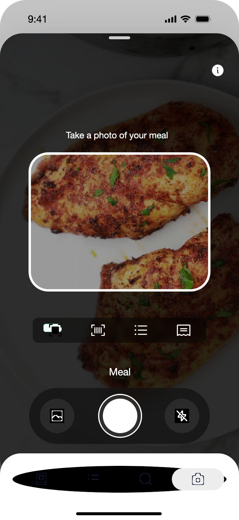 Diat meal scan screen